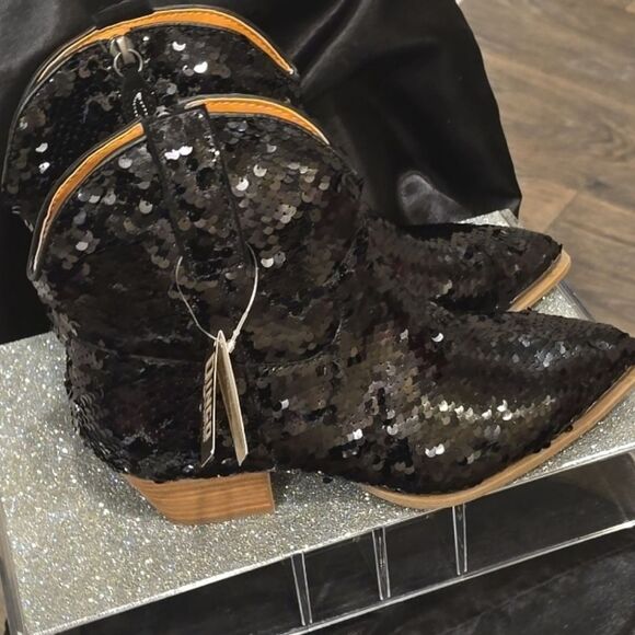 Dingo Bling Thing Sequin Western Boot- Black - Picture 12 of 13